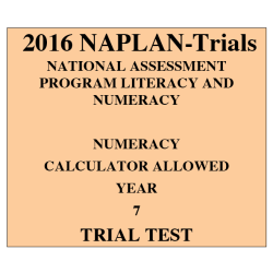 2016 Y7 Numeracy Calculator Allowed - Hard Copy